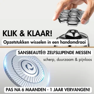 Sansbeauté SkullSharp PRO MAGNETIC 6-in-1 Scheerapparaat & Trimmer