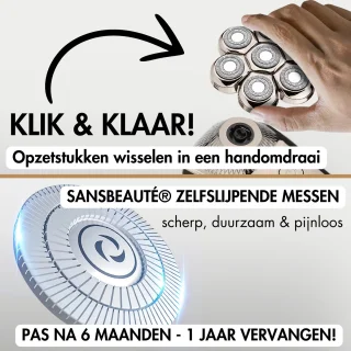 Sansbeauté SkullSharp PRO MAX 6-in-1 Scheerapparaat en Trimmer