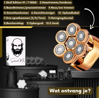 Sansbeauté SkullSharp V1 6-in-1 Elektrisch Scheerapparaat en Trimmer