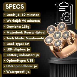 Sansbeauté SkullSharp V1 6-in-1 Scheerapparaat voor Mannen