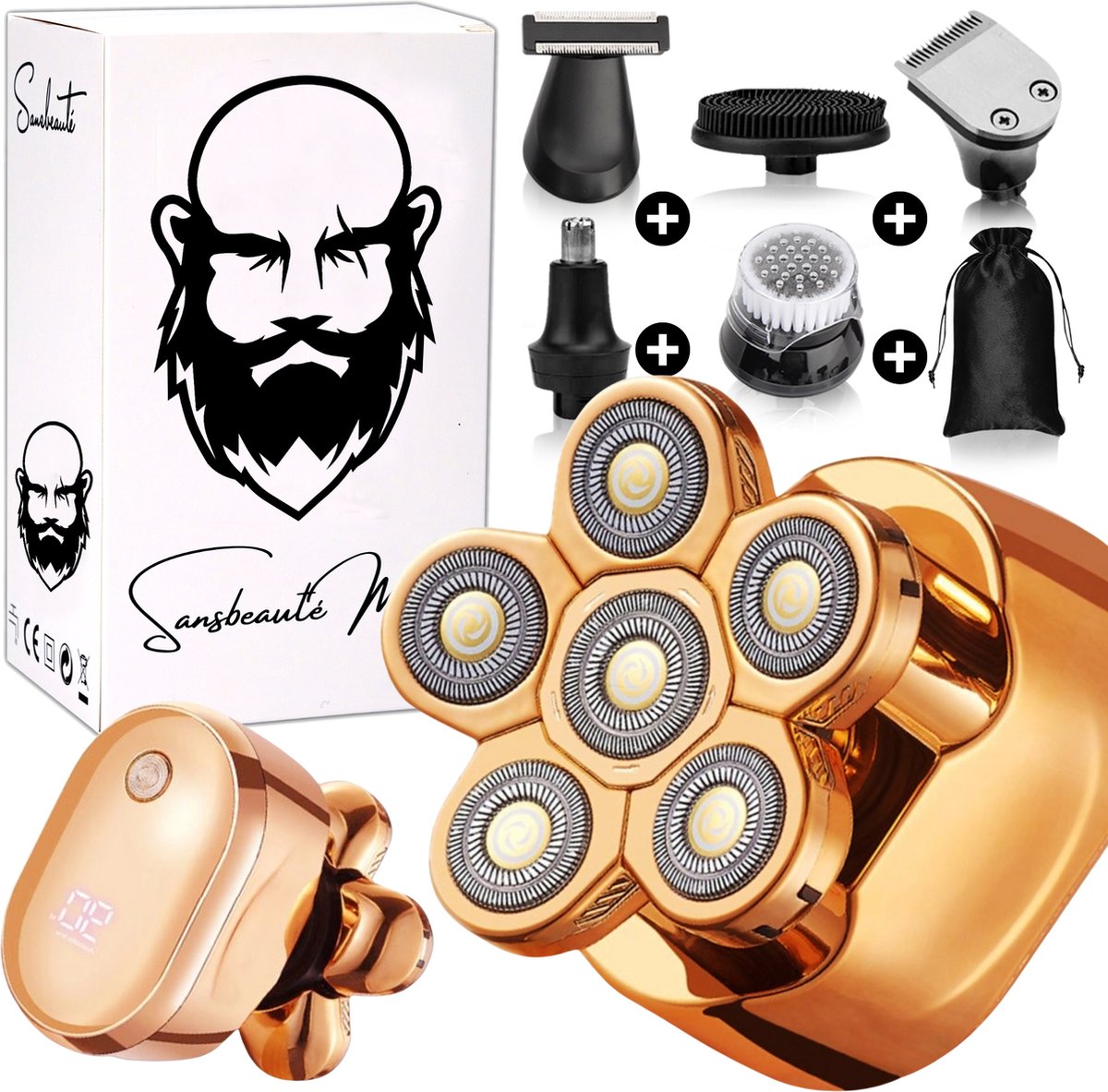 De Sansbeauté SkullSharp V1 6-in-1 Scheerapparaat voor Mannen in één oogopslag