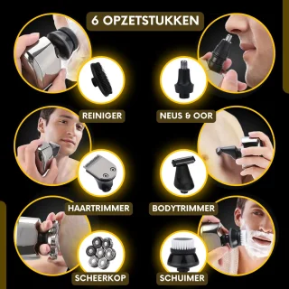 Sansbeauté SkullSharp V2 6-in-1 Elektrisch Scheerapparaat en Trimmer voor Mannen