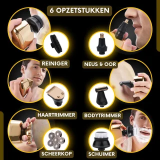 Sansbeauté SkullSharp V2 6-in-1 Elektrisch Scheerapparaat voor Mannen