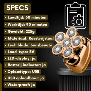 Sansbeauté SkullSharp V2 6-in-1 Elektrisch Scheerapparaat voor Mannen