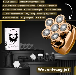 Sansbeauté SkullSharp V2 6-in-1 Elektrisch Scheerapparaat voor Mannen