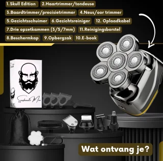 Sansbeauté SkullSharp V2 6-in-1 Scheerapparaat voor Mannen