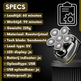 Sansbeauté SkullSharp V2 6-in-1 Scheerapparaat voor Mannen