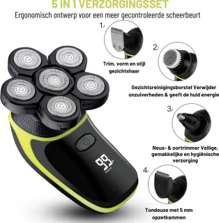 Scheerapparaat Mannen 5-in-1 Set Waterdicht Met Accessoires