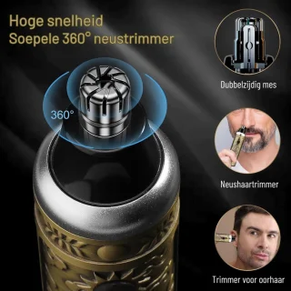 Scheerapparaat Mannen Set inclusief Trimmer en Neushaartrimmer met LCD Display