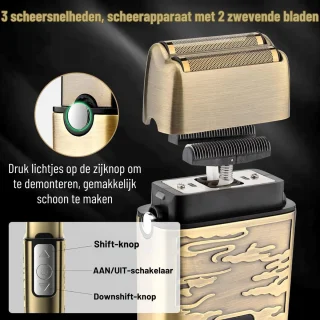 Scheerapparaat Mannen Set inclusief Trimmer en Neushaartrimmer met LCD Display