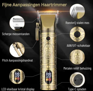 Scheerapparaat Mannen Set inclusief Trimmer en Neushaartrimmer met LCD Display