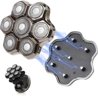 Scheerapparaat voor hoofd en gezicht - 7D magnetische scheerkoppen, nat en droog scheerapparaat, veelzijdige baardcutter