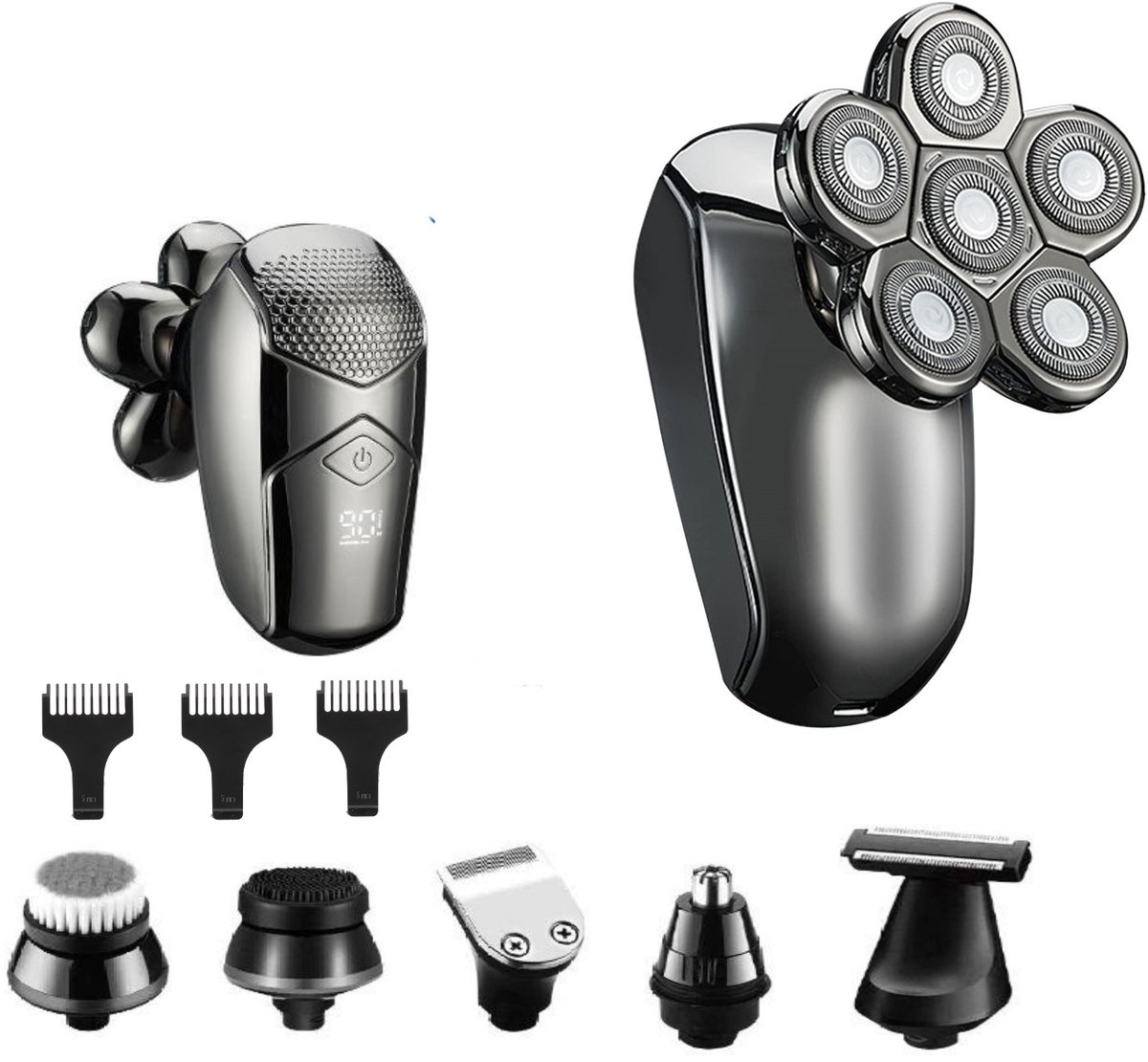 De Scheerapparaat/trimmer 6-in-1 donkergrijs in één oogopslag