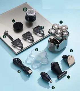 Scheerapparaat/trimmer 6-in-1 donkergrijs