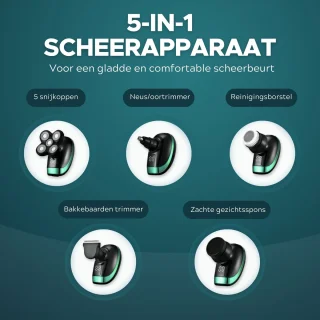 Skull Shaver 5-in-1 Scheerapparaat voor Mannen