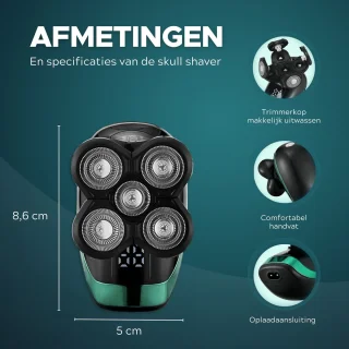 Skull Shaver 5-in-1 Scheerapparaat voor Mannen