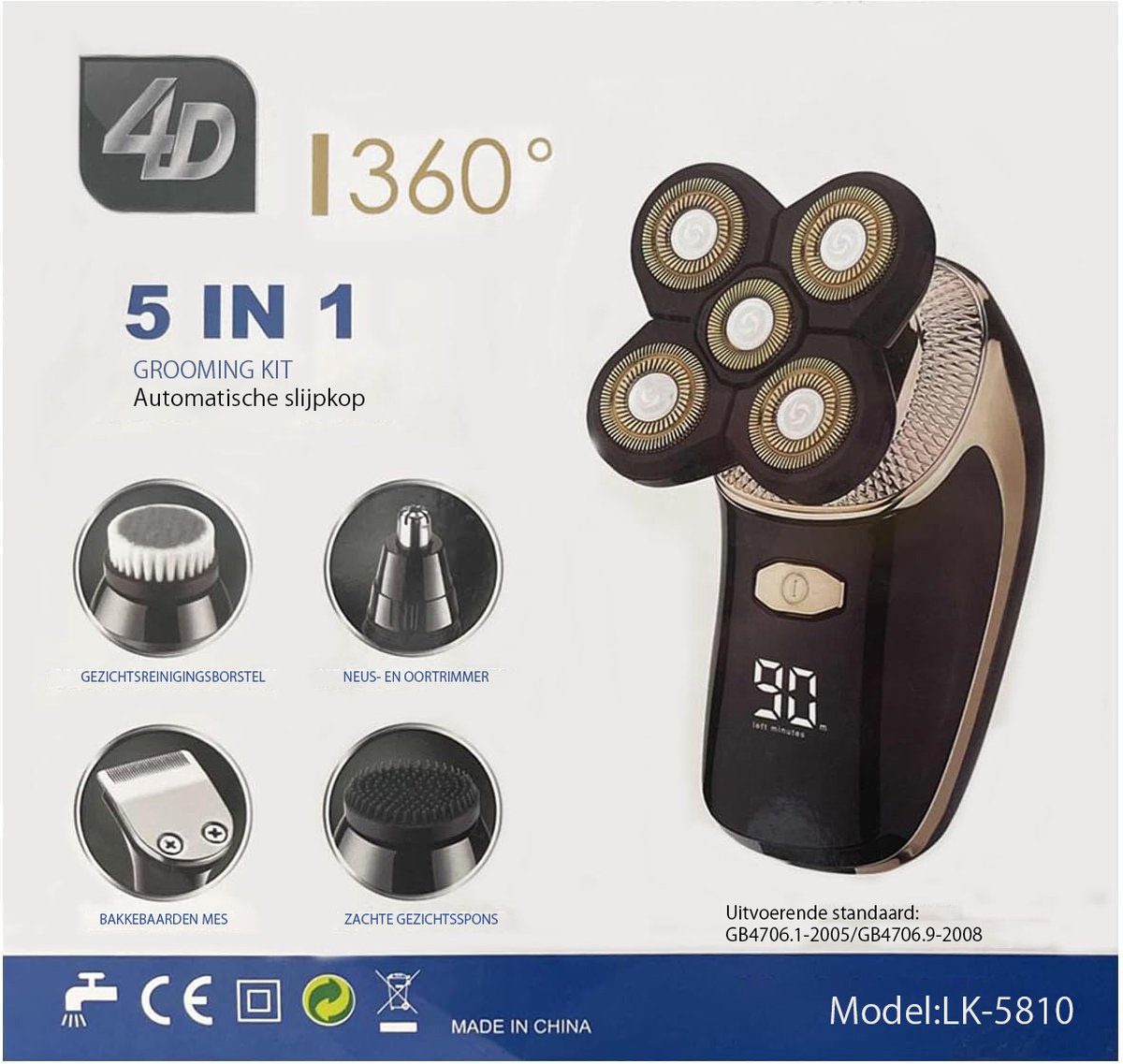 De Skull Shaver 5D Draadloos Scheerapparaat Zwart in één oogopslag