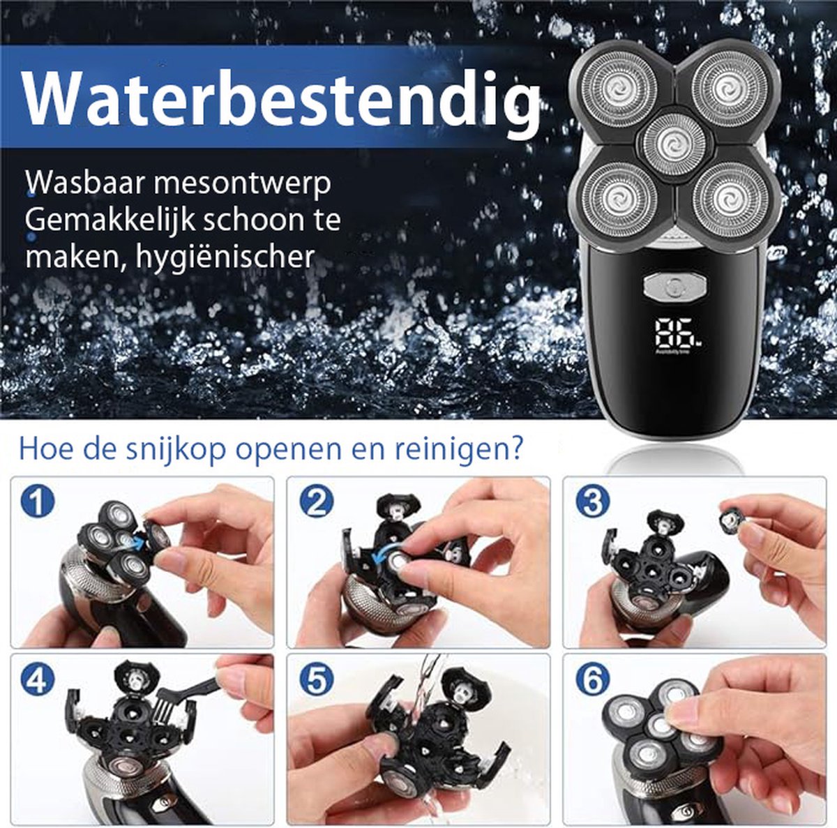 Wat vinden we goed aan de Skull Shaver 5D Draadloos Scheerapparaat Zwart