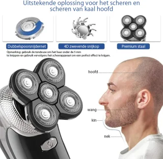 Skull Shaver 5D Draadloos Scheerapparaat Zwart