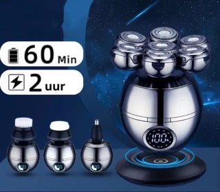 Skull Shaver 6-in-1 Elektrisch Scheerapparaat en Trimmer voor Mannen