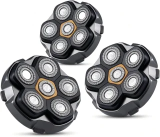 SnelShoppen - 2 stuks vervangende scheerkop voor heren, LOEVERY 6D magnetische scheerkop, universeel voor nat en droog scheren