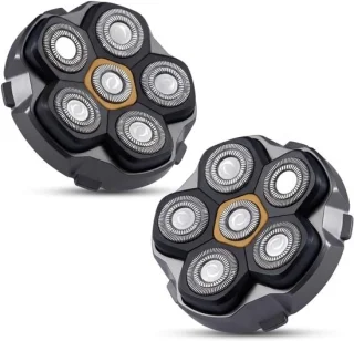 SnelShoppen - 2 stuks vervangende scheerkop voor heren, LOEVERY 6D magnetische scheerkop, universeel voor nat en droog scheren