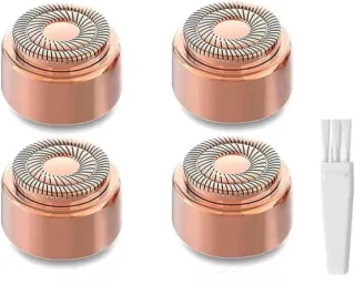 SnelShoppen 4 pack vervangende scheerkoppen voor gezichtsbeharingverwijderaar 3e generatie roze goud