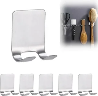 SnelShoppen - 6 stuks shaver holder douche, zilver