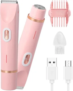 SnelShoppen - bikini trimmer 2-in-1 elektrische intieme scheerapparaat roze