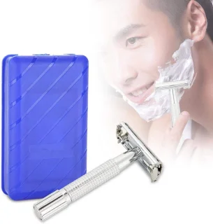 SnelShoppen - Handmatige Scheermes voor Mannen, Klassieke Dubbele Baardtrimmer, Ergonomisch Handvat, Hoogwaardige Zinklegering, Perfect voor Thuis of