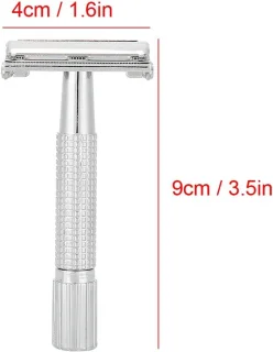 SnelShoppen - Handmatige Scheermes voor Mannen, Klassieke Dubbele Baardtrimmer, Ergonomisch Handvat, Hoogwaardige Zinklegering, Perfect voor Thuis of