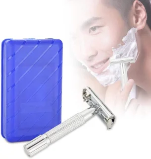 SnelShoppen - Handmatige Scheermes voor Mannen, Klassieke Dubbele Baardtrimmer, Ergonomisch Handvat, Hoogwaardige Zinklegering, Perfect voor Thuis of