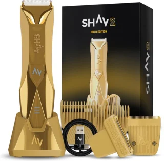 SnelShoppen - intieme scheerapparaat man, 2-in-1 bodygroomer heren, goud
