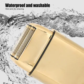 SnelShoppen - Scheerapparaat voor Heren, Waterdicht Elektrisch Metalen Scheerapparaat met Dubbele Folie, Draadloze USB-oplaadbare Baardtrimmer voor Pe