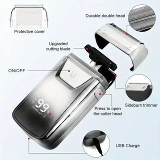 Solimpia Digitale Body Shaver + Precisie Trimmer USB Zilver
