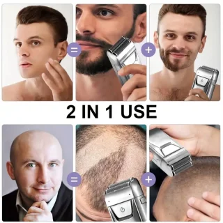 Solimpia Digitale Body Shaver + Precisie Trimmer USB Zilver