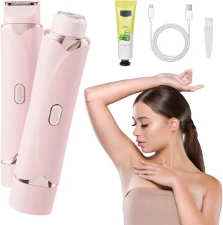 Thijox dubbel scheerapparaat voor dames, 2-in-1 elektrisch scheerapparaat met dubbele kop