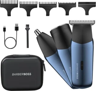 Trimmer voor mannen metallic navy - 3-in-1 elektrisch scheerapparaat