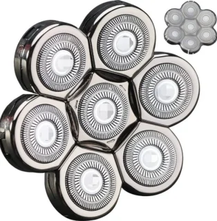 Universele vervangende scheerkoppen 7-bladig (7D) zilver