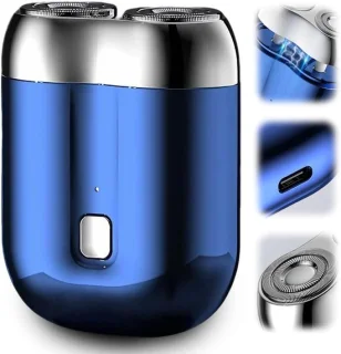Upgrade Pocket Scheerapparaat Mini - Dubbel Hoofd - Blauw