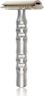 Veiligheidsscheerapparaat - Gesloten kam - Glad scheren - Gemaakt in Italië - 10 x 4 cm - Zilverkleurig