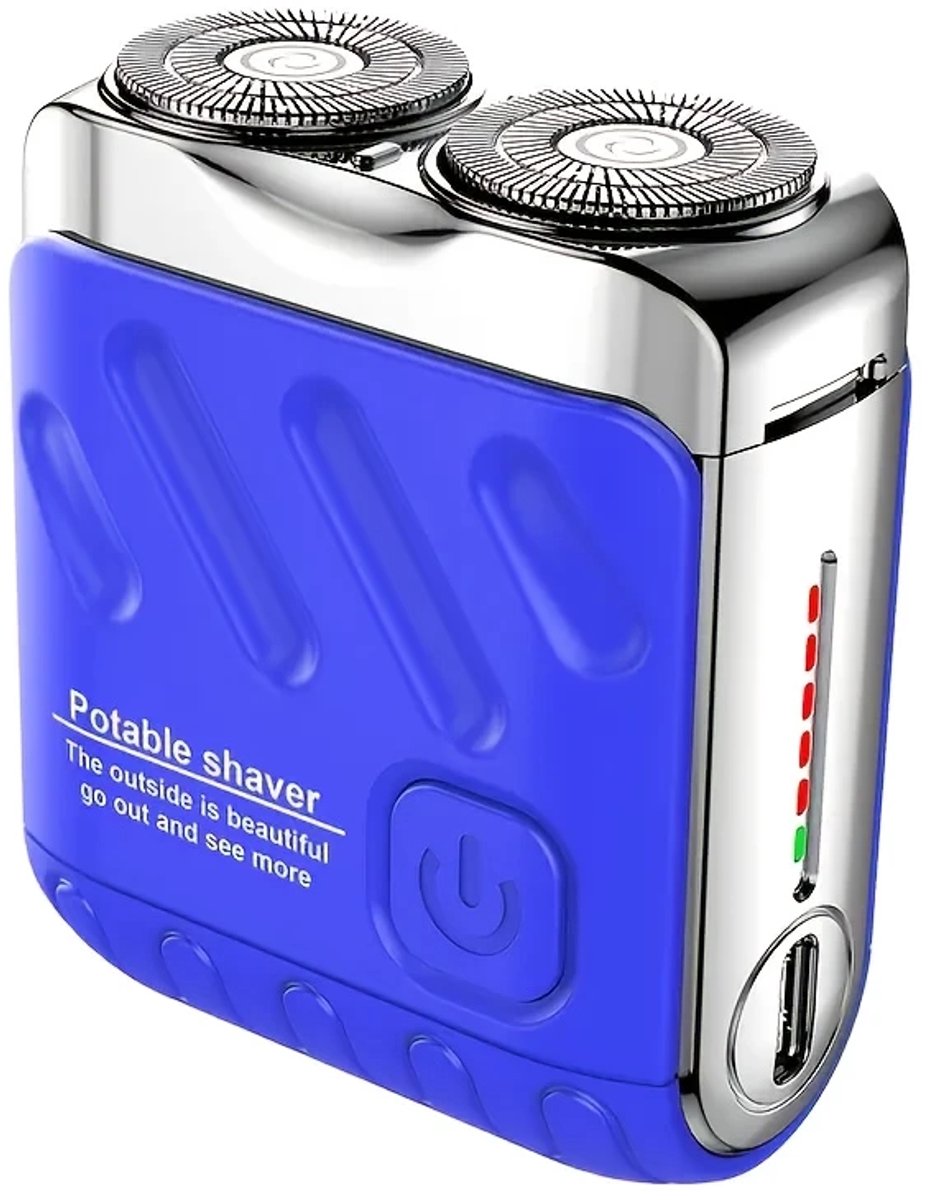 De Viraal Baard- & Body Scheerapparaat 2-Blade Blauw USB in één oogopslag