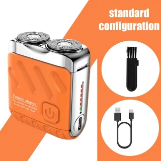 Viraal op Tiktok Oranje 2-Blade Usb Scheerapparaat met Precisietrimmer