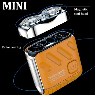 Viraal op Tiktok Oranje 2-Blade Usb Scheerapparaat met Precisietrimmer