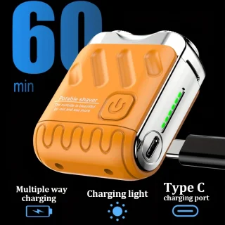 Viraal op Tiktok Oranje 2-Blade Usb Scheerapparaat met Precisietrimmer