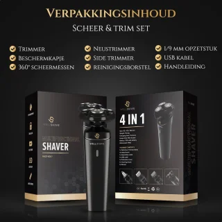 Wellshave 4-in-1 Elektrisch Scheerapparaat en Trimmer voor Mannen