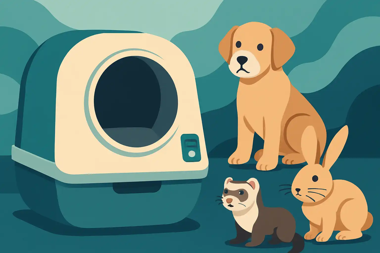 Slimme kattenbakken voor andere huisdieren: kun je ze gebruiken voor kleine honden, konijnen of fretten?