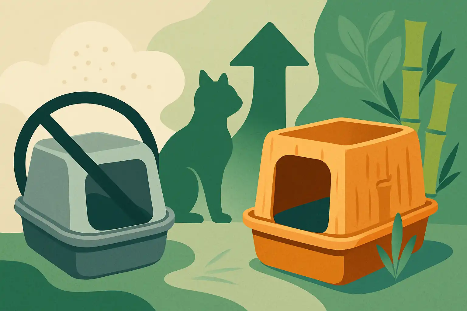 Van plastic naar bamboe: de duurzame materialenrevolutie in slimme kattenbakken