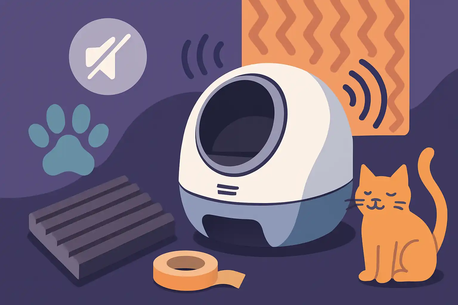 Zo maak je je slimme kattenbak fluisterstil: geluidsdemping hacks die écht werken