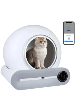 Slimme Kattenbak – Zelfreinigende Bak – Automatische Kattenbak – App Bediening – Geurcontrole – 65L Binnenruimte – Ionische Luchtreiniger
